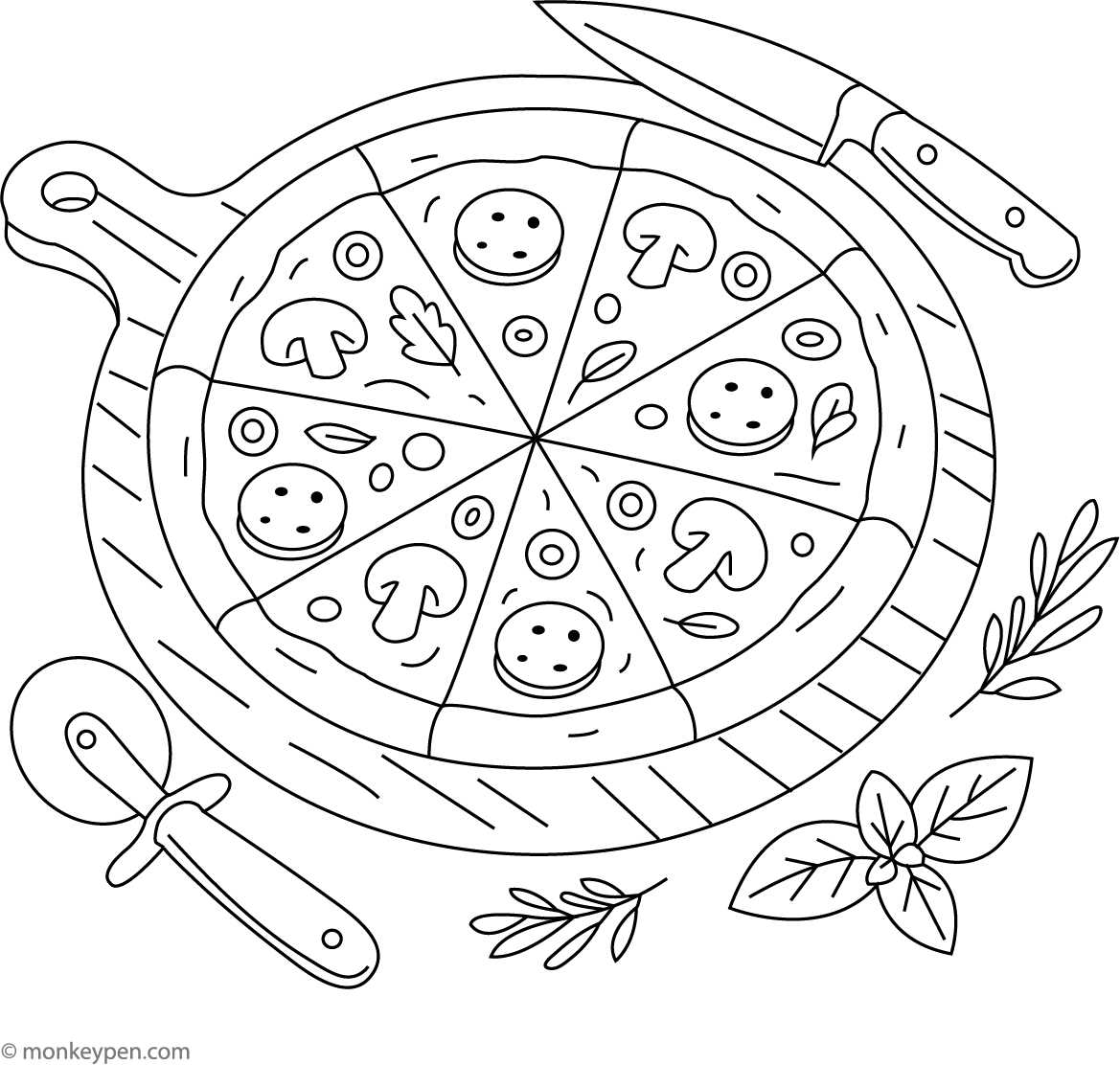 pizza coloring pages printable