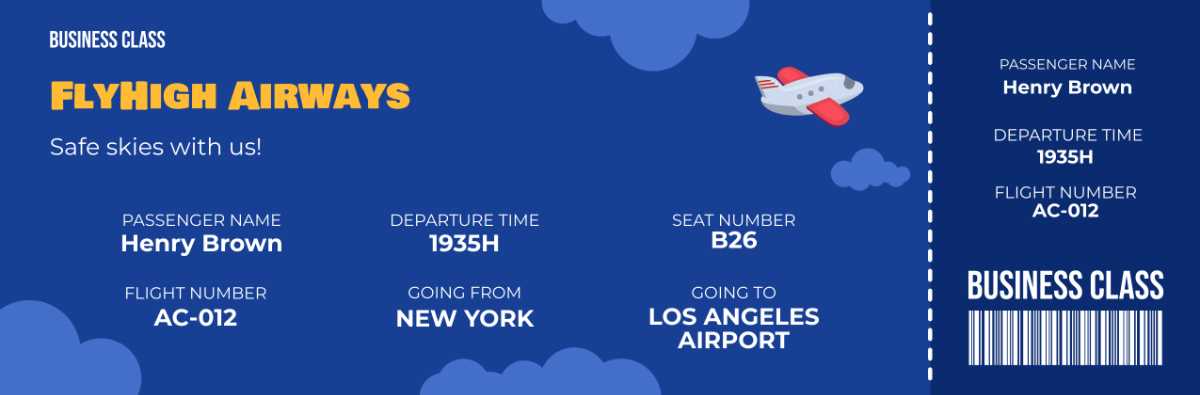printable airline ticket template