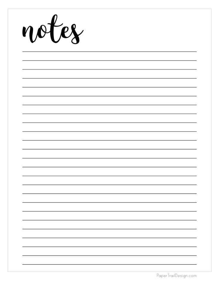 notes template printable notes template printable