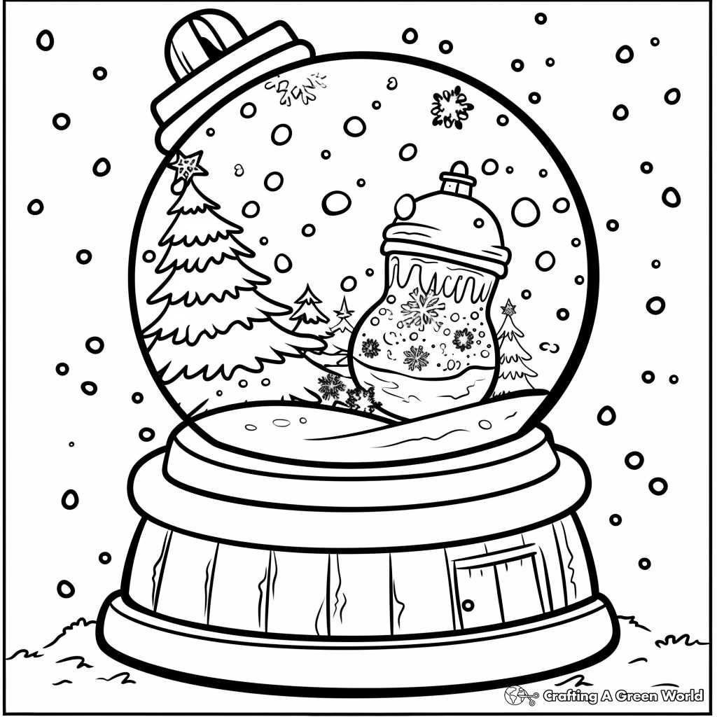 printable snow globe coloring pages printable snow globe coloring pages