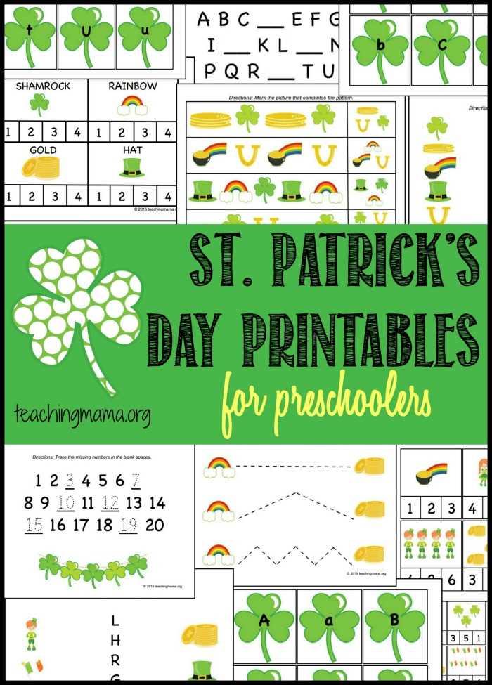 preschool st patricks day printables preschool st patricks day printables