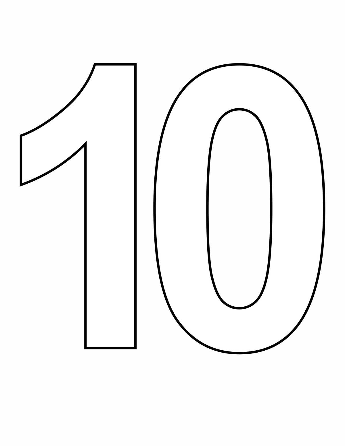 number outline printable number outline printable