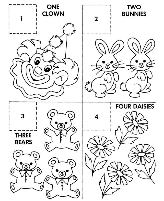 numbers 1 4 printable
