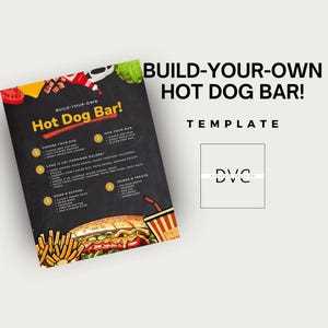 hot dog bar menu printables