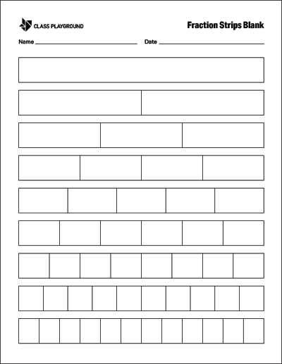 printable fraction strips