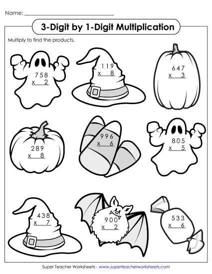 free printable halloween math worksheets