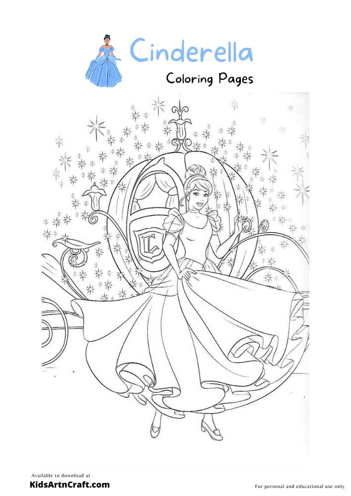cinderella printable coloring pages