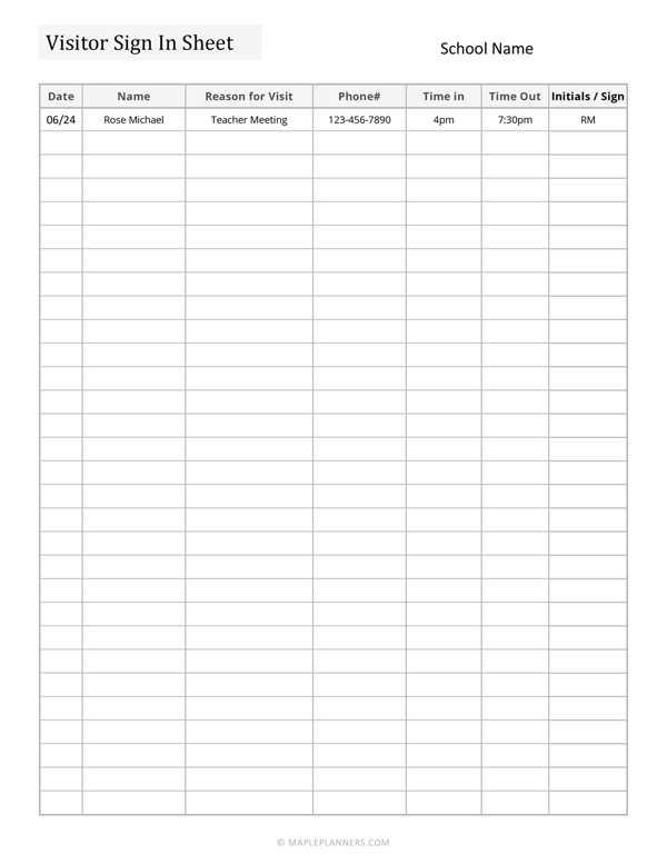 open house sign in sheet free printable open house sign in sheet free printable