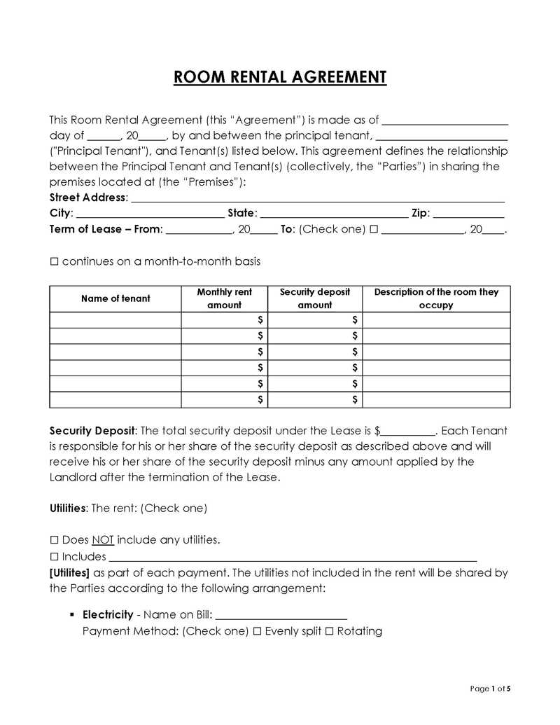 free printable room lease agreement free printable room lease agreement