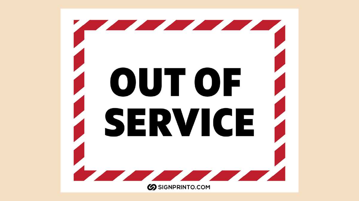 out of service sign printable