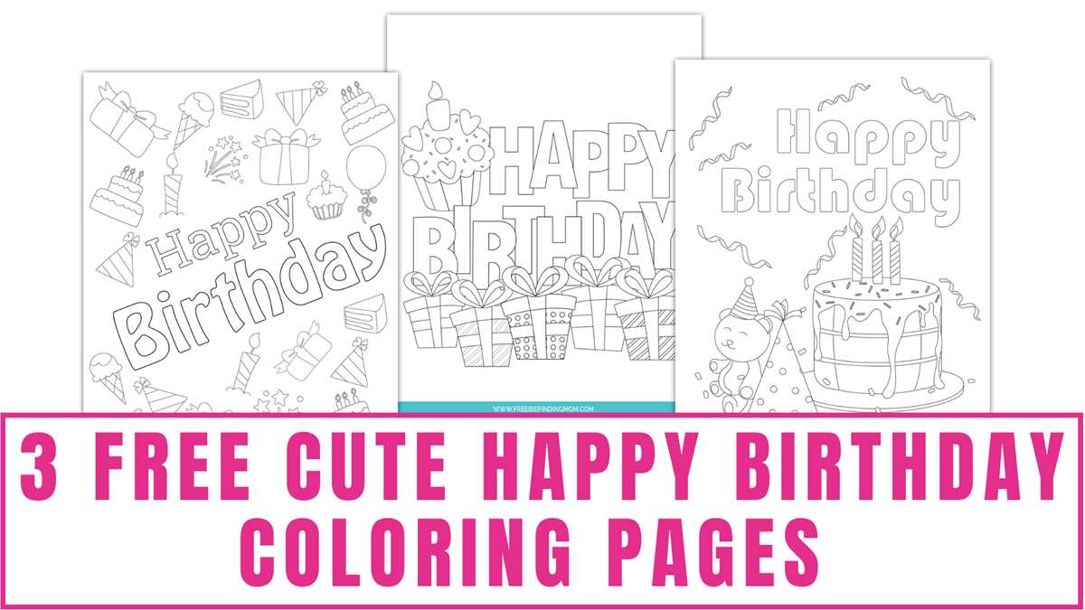 free coloring birthday cards printable