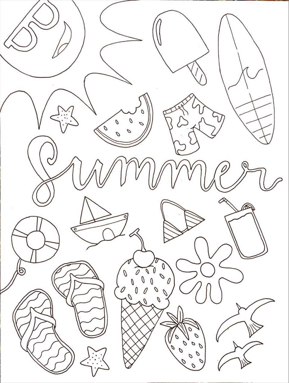 printable summer coloring pictures