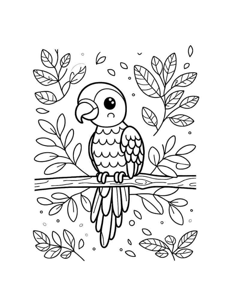 parrot coloring pages printable
