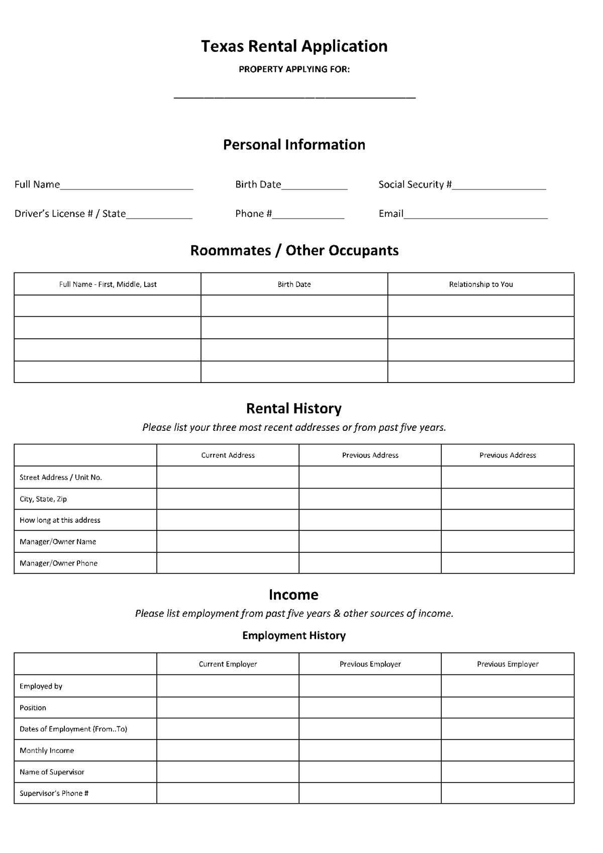 free printable landlord forms