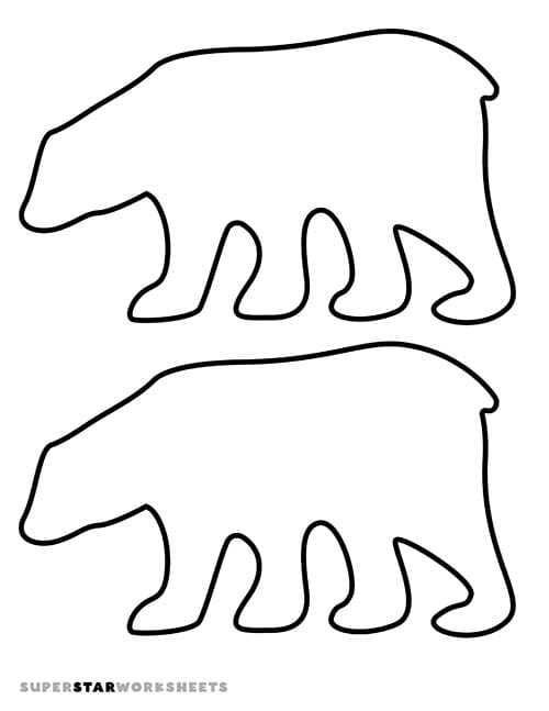 polar bear outline printable