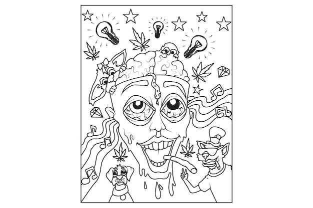 pothead printable stoner coloring pages