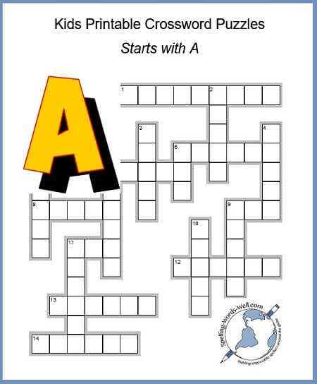 easy printable crossword puzzle