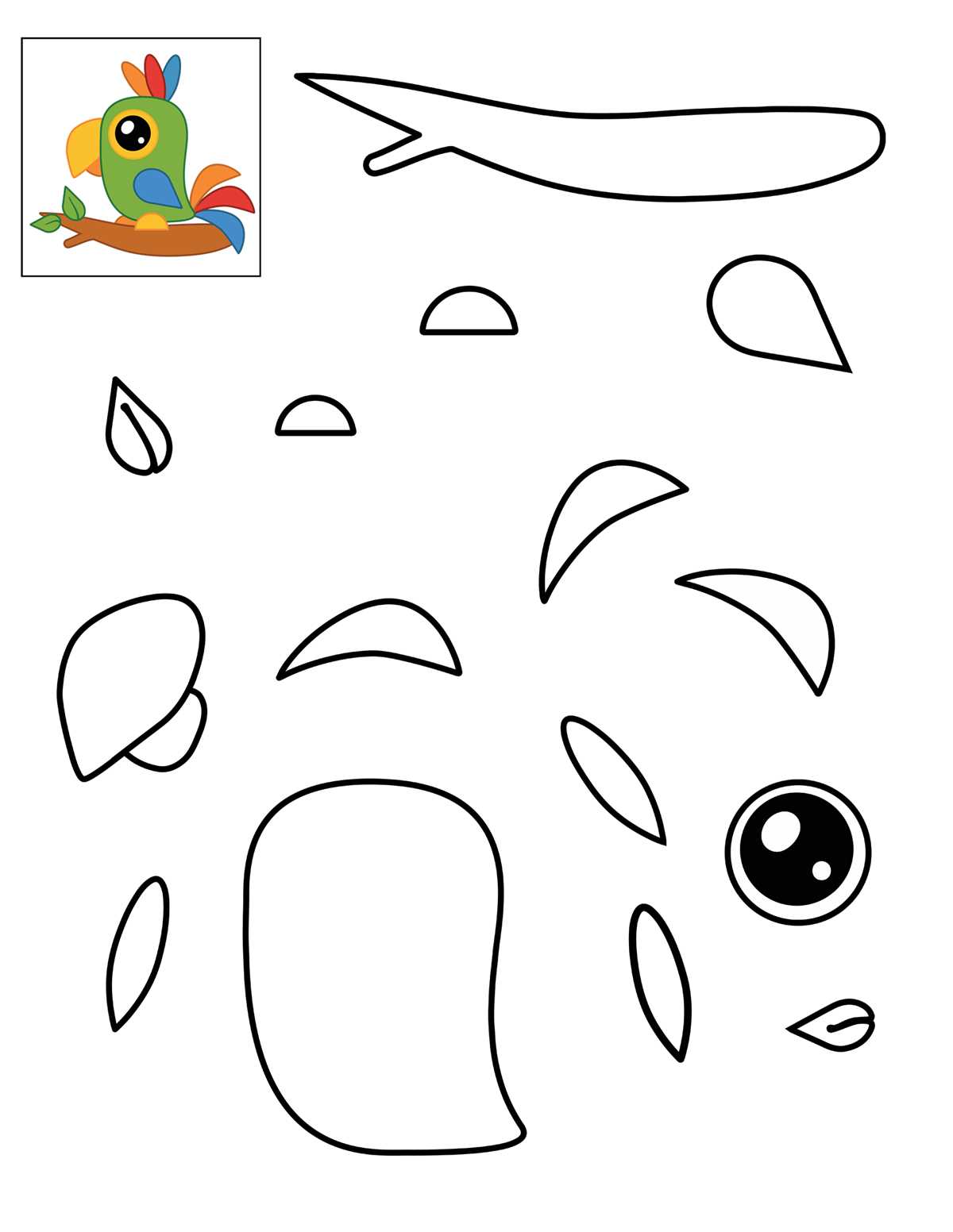 preschool bird template printable