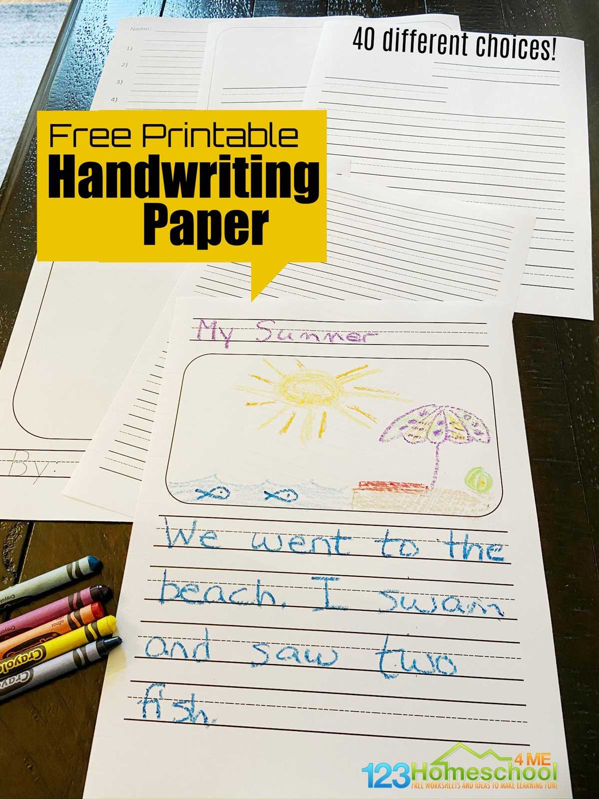 printable 3 lined paper