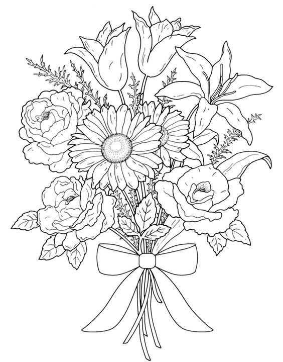 printable adult flower coloring pages