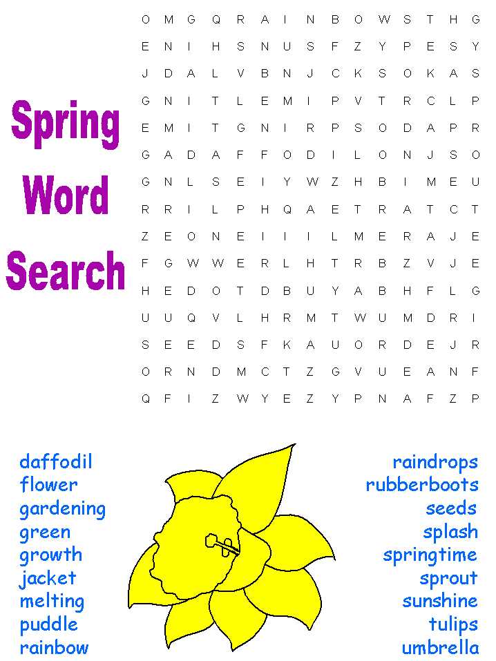 printable april word search