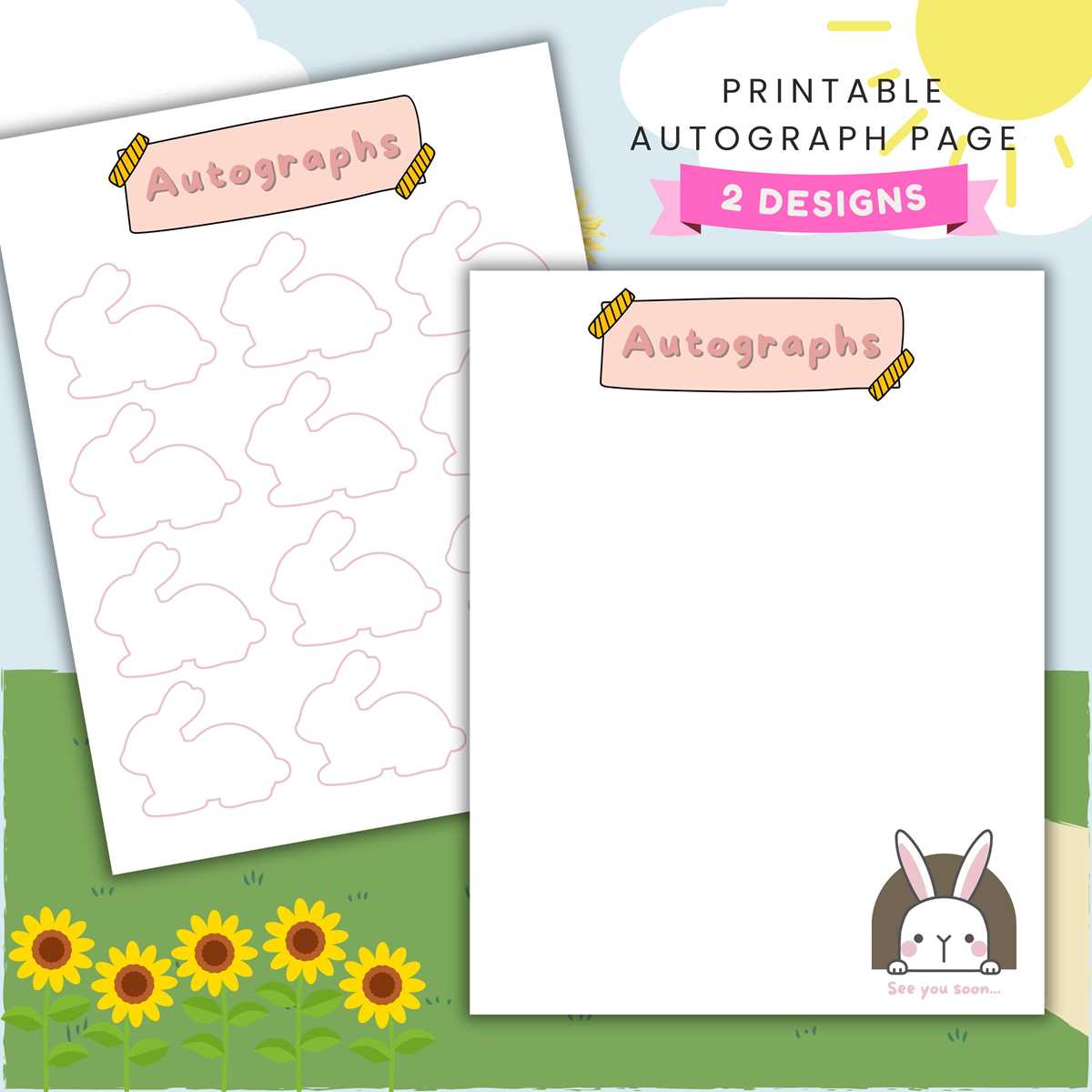 printable autograph pages