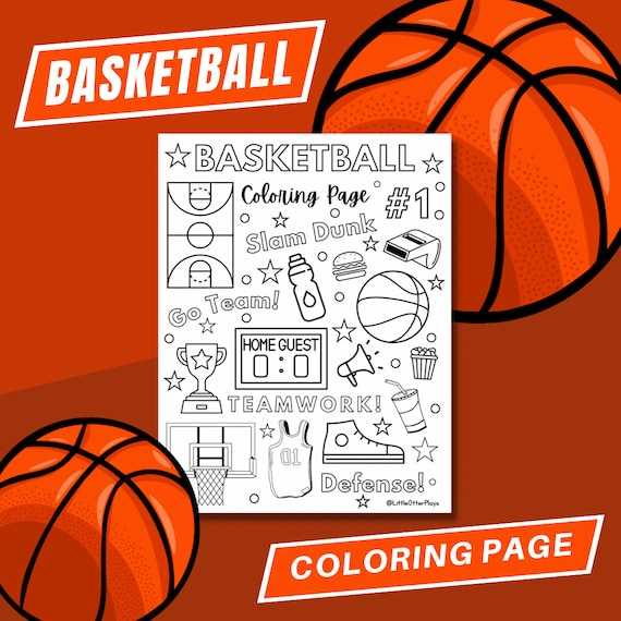 printable basketball coloring page