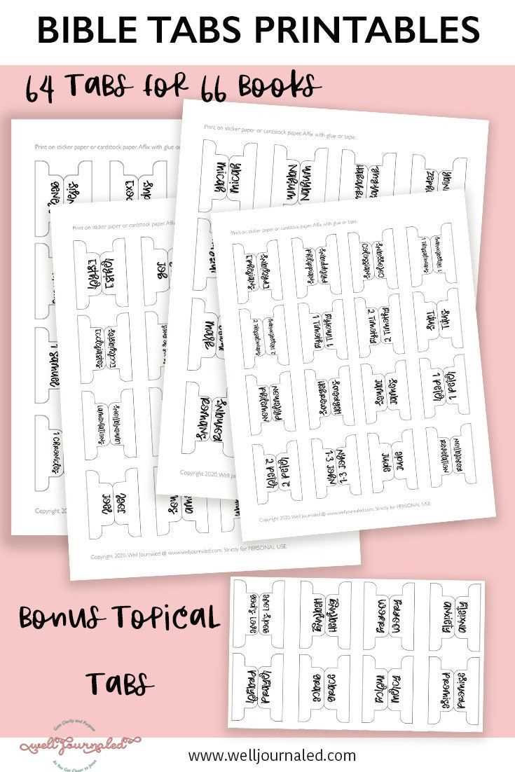 printable bible tabs free