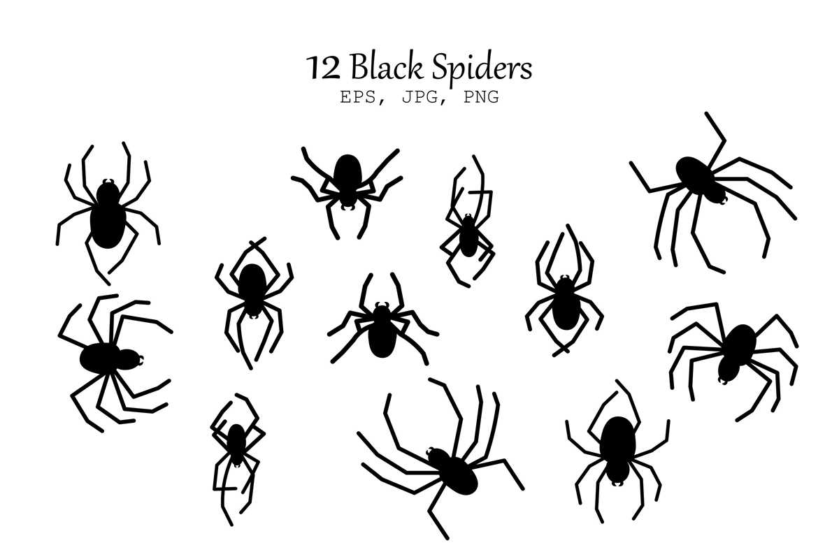 printable black spiders
