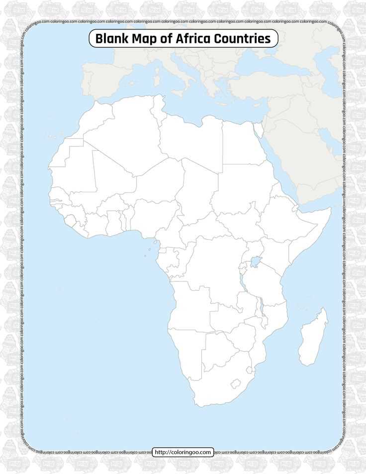 printable blank africa map