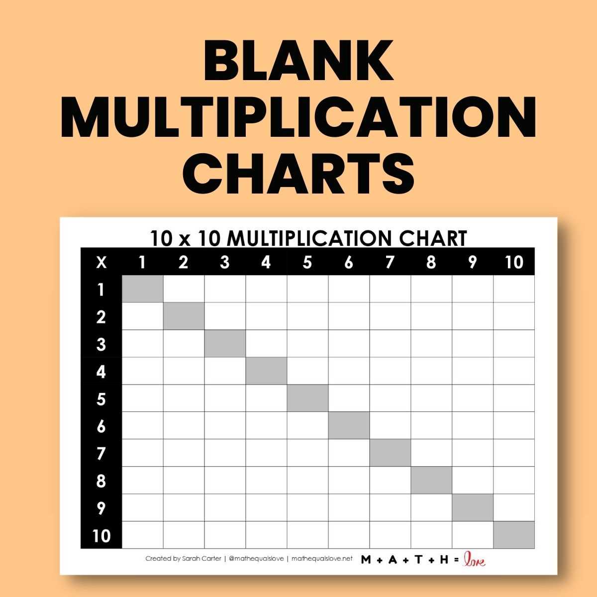 printable blank multiplication chart printable blank multiplication chart