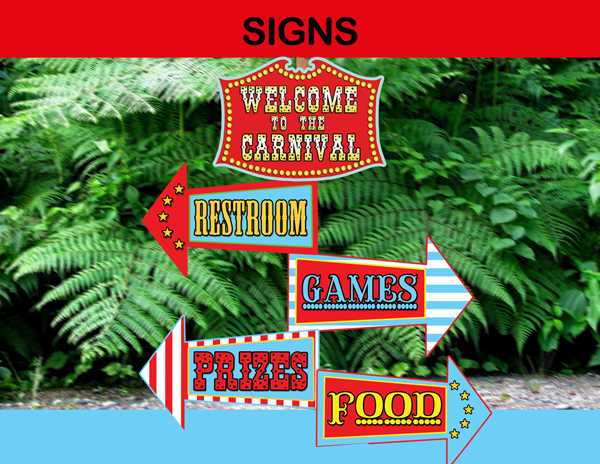 printable carnival signs