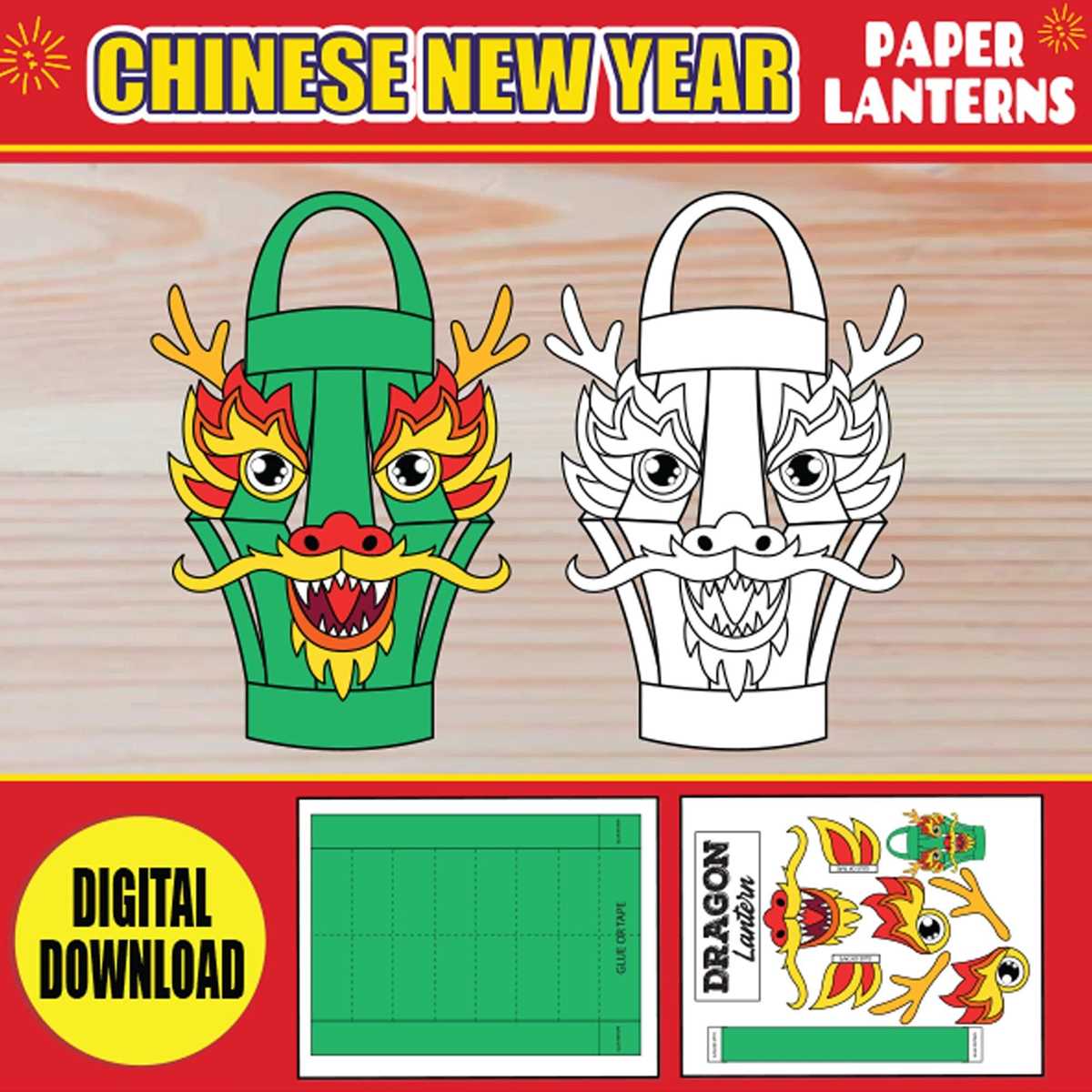 printable chinese lantern craft template printable chinese lantern craft template