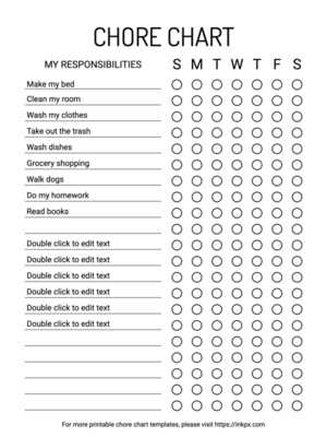 printable chore list for adults printable chore list for adults