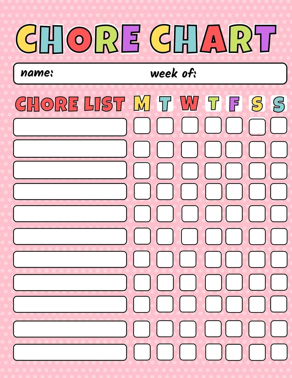 printable chore list for teens printable chore list for teens