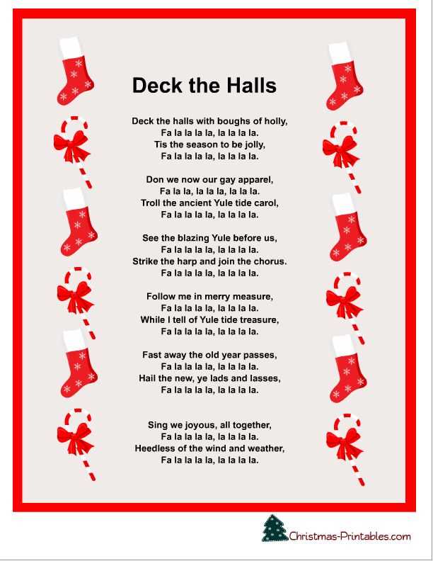 printable christmas songs