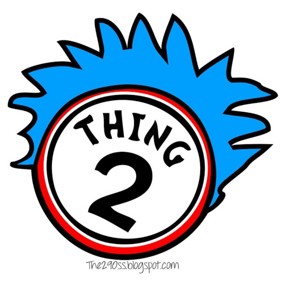 printable clip art thing 1 and thing 2