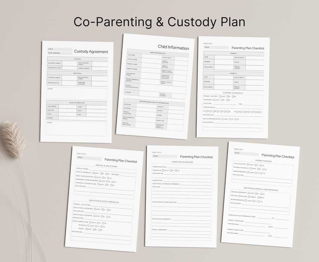 printable co parenting agreement template printable co parenting agreement template