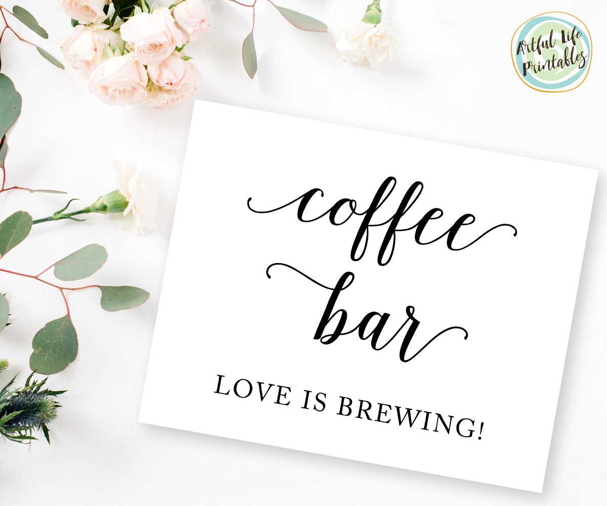 printable coffee bar signs printable coffee bar signs
