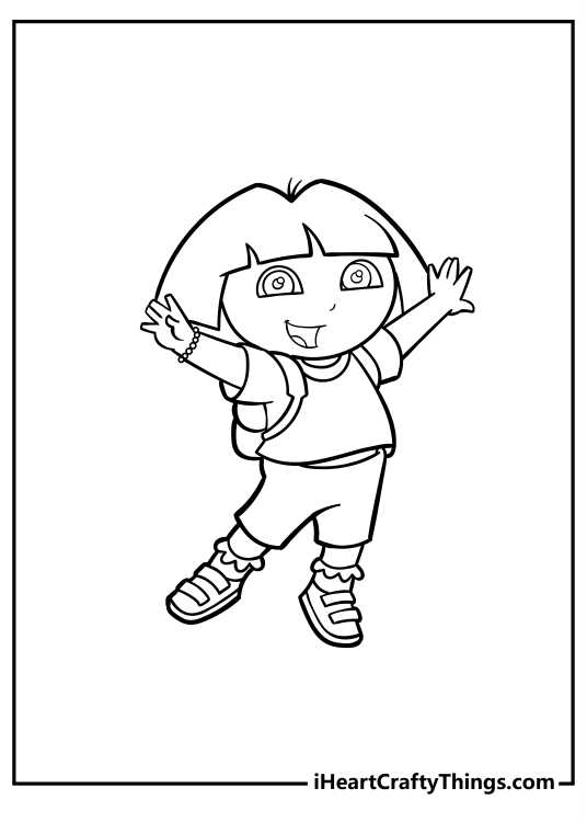 printable coloring pages of dora the explorer
