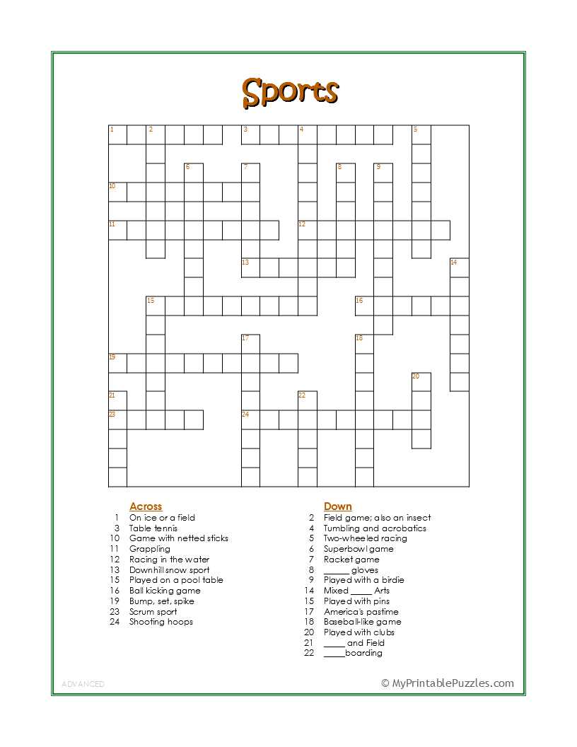 printable crossword puzzles for teens