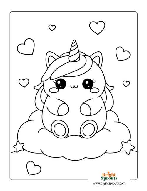 printable cute unicorn coloring pages