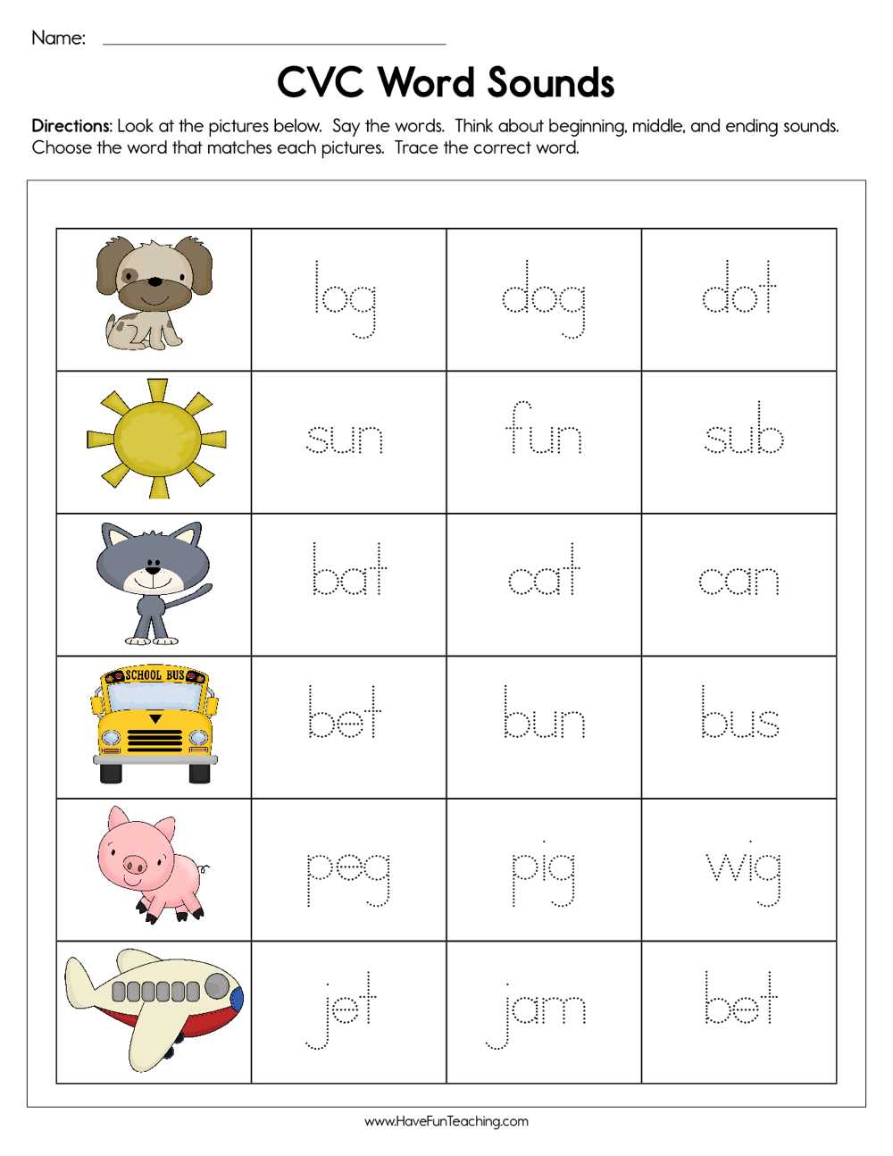 printable cvc words printable cvc words