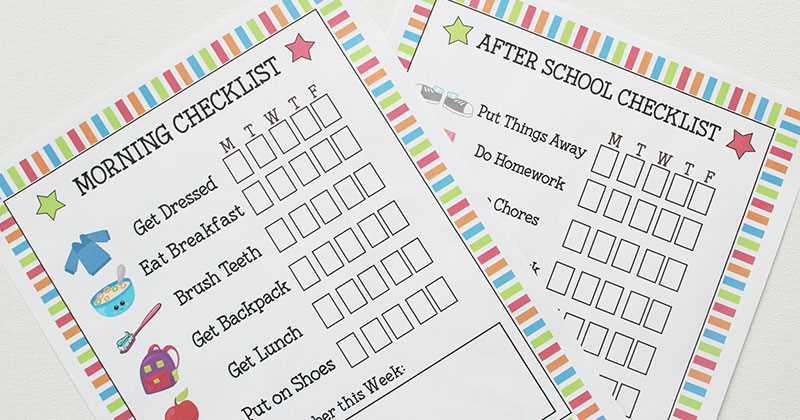 printable daily checklist