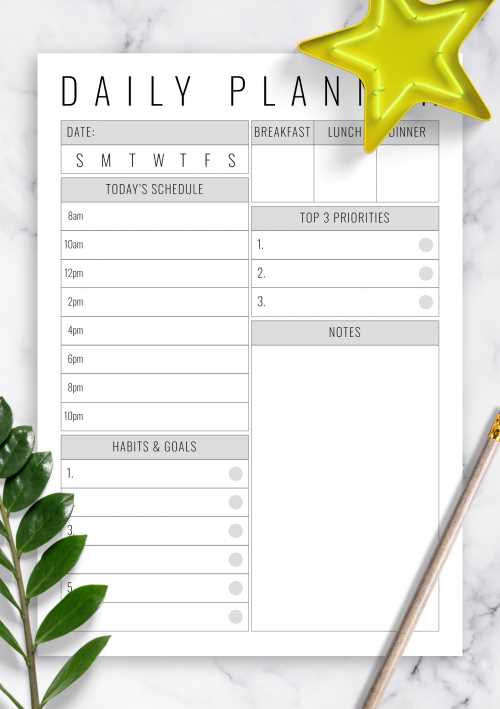 printable daily planner with time slots