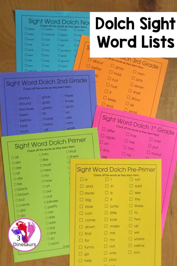 printable dolch word list