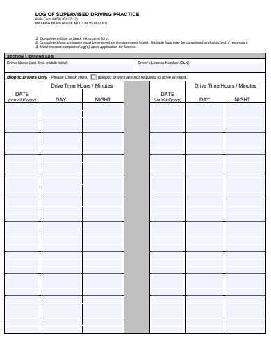 printable drivers log printable drivers log
