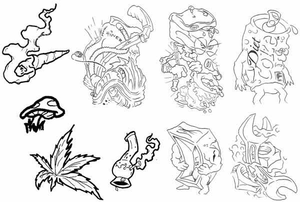 printable easy outline tattoo stencil designs