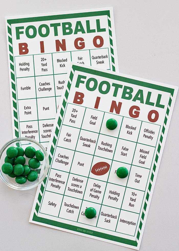 printable football bingo cards printable football bingo cards