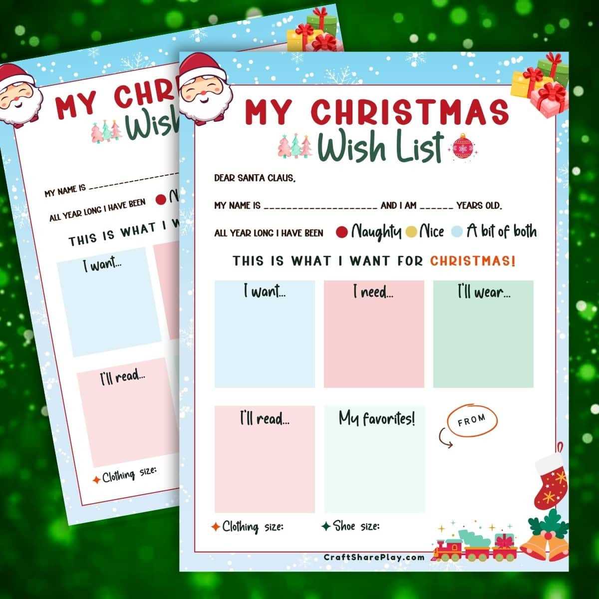 printable free christmas list printable free christmas list
